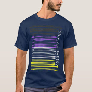 T-shirt Supposons Rien Drapeau Non-binaire Code Barre Enby