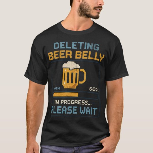 T-shirt Suppression Bière ventre - Drôle style Pixel (Devant)