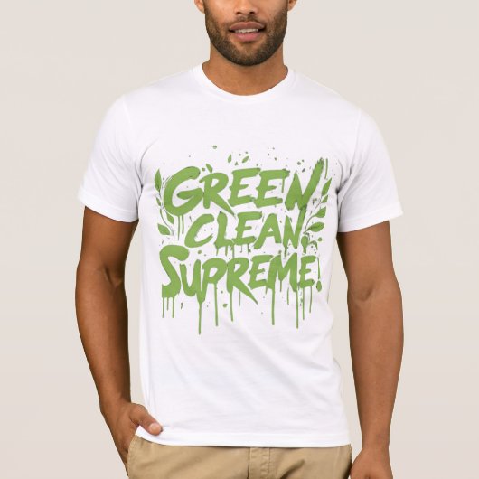 T-SHIRT SUPRÊME VERT PROPRE (Devant)