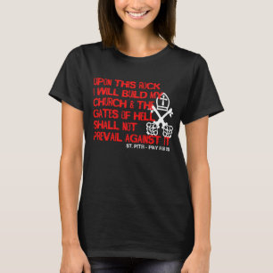 T-shirt Sur ce rocher saint Pierre catholique Christ