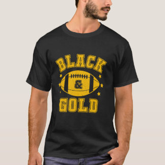 T-shirt Sur Gameday Football Nous Portons Black And Gold S
