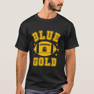T-shirt Sur Gameday Football Nous Portons Blue Et Gold Sch