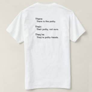 T-shirt sur la grammaire de « There Their They're