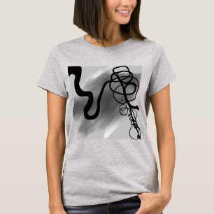 T-shirt Sur la grille : gris Abstrait, noir et blanc