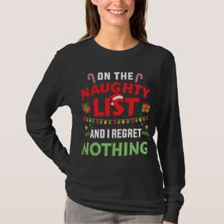 T-shirt Sur la liste coquine et je ne regrette rien