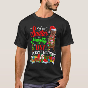 T-shirt Sur la liste des vilains du Père Noël Xmas Pitbull