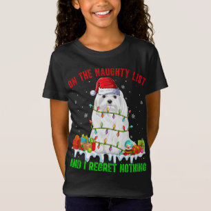 T-Shirt Sur la liste des vilains ' Je Regrette rien que le