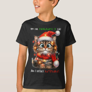 T-shirt Sur la liste vilain et je ne regrette rien Chat Ch