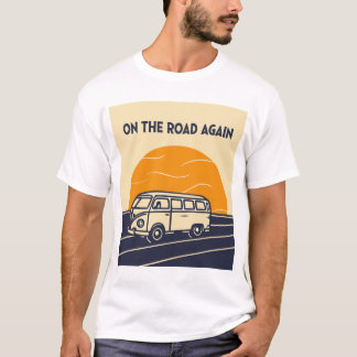 T-shirt Sur la route de nouveau Bus Sunset les années 70