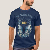 T-shirt Sur les ailes célestes Papillon enchâssé (Devant)