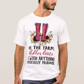 T-shirt sur les bottes en caoutchouc de la ferme vont avec (Devant)