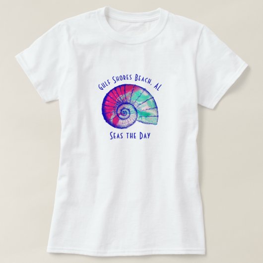 T-Shirt sur les coquillages de Gulf Shores Beach A (Design devant)