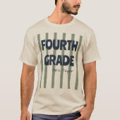 T-shirt Sur mesure 4e année rayures nom de l'enseignant Sa (Devant)