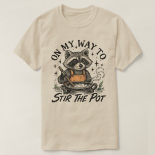 T-shirt Sur mon chemin pour remuer le chaudron Raton laveu