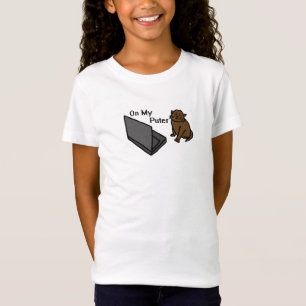 T-Shirt Sur Mon Ordinateur Drôle De Chat Brun Mème