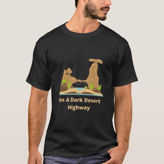 T-shirt Sur Une Route Du Désert Sombre (9) (Devant)