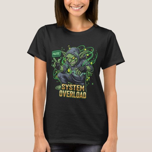 T-shirt Surcharge système Funny Goblin Hacker Shirt | COOL (Devant)