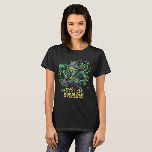 T-shirt Surcharge système Funny Goblin Hacker Shirt | COOL (Devant entier)