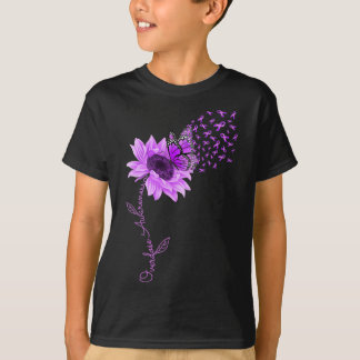 T-shirt Surdose de tournesol violet de papillon