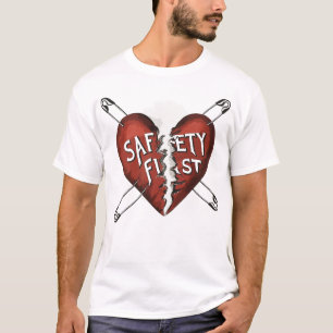 T-shirt Sûreté d'abord Épingle de sûreté Cœur brisé Punk R