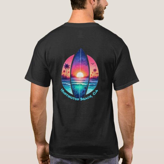 T-shirt Surf au coucher du soleil (Dos)