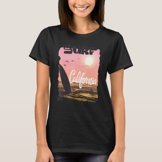 T-shirt Surf California Citation Wave Raiders Cool Surf Ca (Devant)