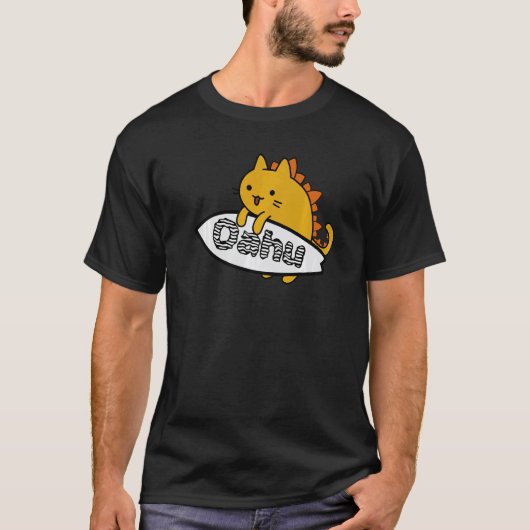 T-shirt Surf catzilla surfeur Oahu (Devant)