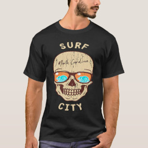 T-shirt Surf City NC Vacances d'été Crâne Sunglass