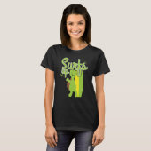 T-shirt Surf Cool Turtle Surfant Océan Nature (Devant entier)