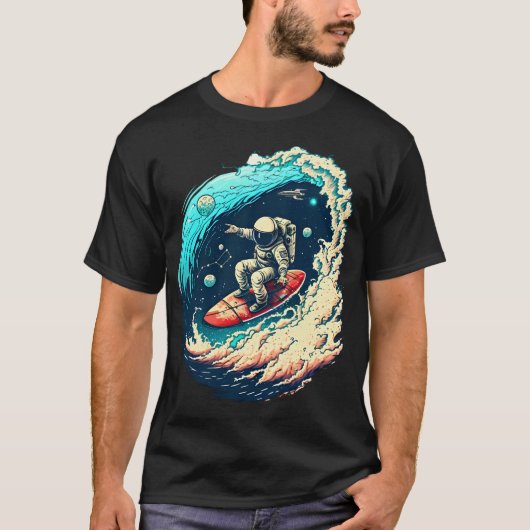 T-shirt Surf Dans L'Univers (Devant)