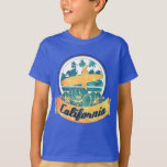 T-shirt Surf de Californie<br><div class="desc">Bonjour,  ce design unique et drôle représente une planche de surf avec un blazon rétro et sucré de Californie.</div>