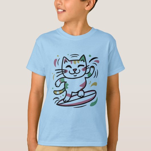 T-shirt Surf de chat (Devant)