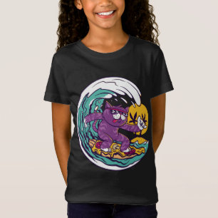 T-Shirt Surf de chats à pizza de surf