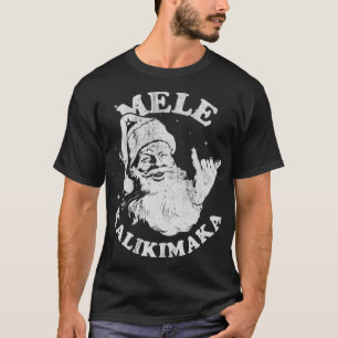 T-shirt Surf de Noël rétro, Mele Kalikimaka Père Noël Shak