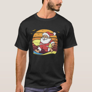 T-shirt Surf de Noël rétro Mele Kalikimaka Père Noël Shaka