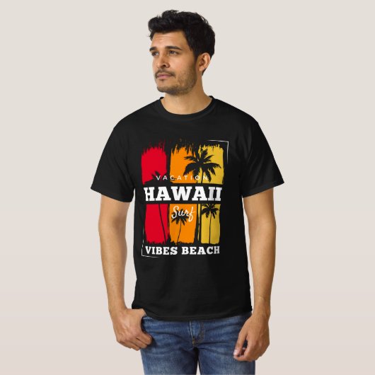 T-shirt Surf de plage Retro Hawaii Vibes (Devant entier)