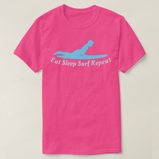 T-shirt Surf de sommeil de manger répéter (Design devant)