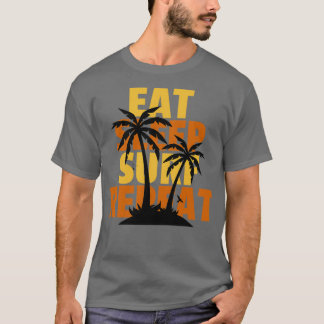 T-shirt Surf de sommeil Répéter les palmiers
