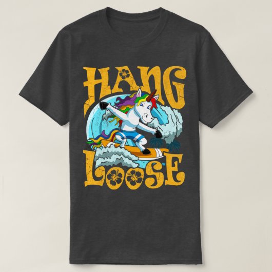 T-shirt Surf de surf Hang Loose Unicorn Surfer (Design devant)