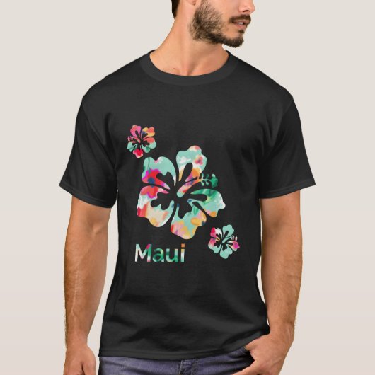 T-shirt Surf des fleurs d'Hibiscus hawaïens des îles Maui  (Devant)
