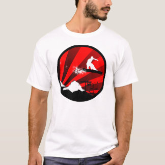 T-shirt surf des neiges. rouge