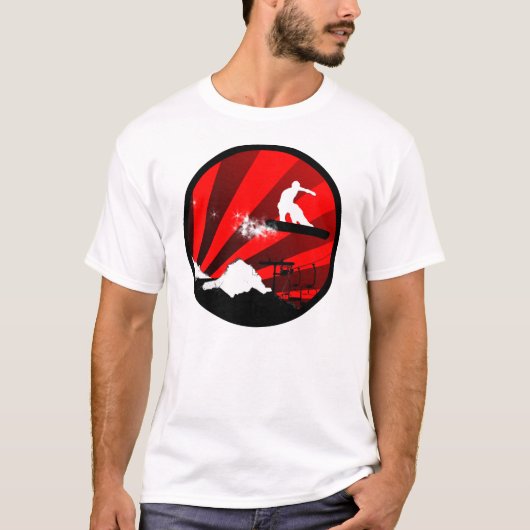 T-shirt surf des neiges. rouge (Devant)