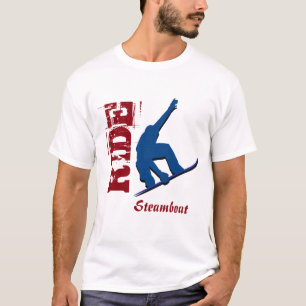 T-shirt Surf des neiges rouge de bateau à  vapeur de tou