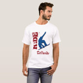 T-shirt Surf des neiges rouge de tellurure de tour (Devant entier)