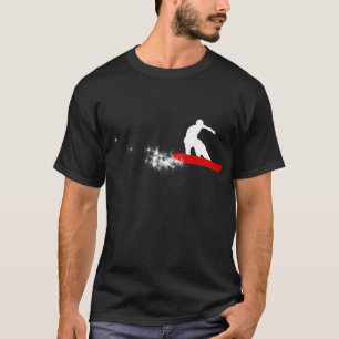 T-shirt surf des neiges. simple. rouge