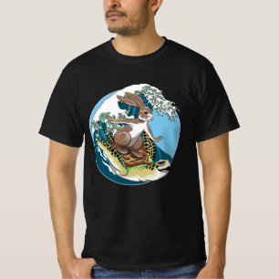 T-shirt Surf d'été - Illustration de tortue et lapin
