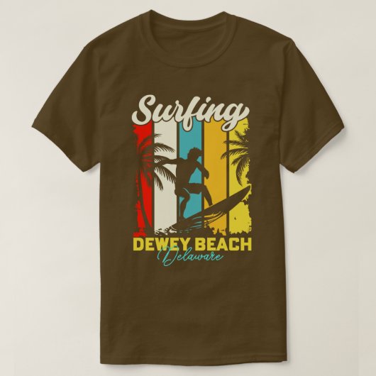 T-shirt Surf Dewey Beach Delaware (Design devant)