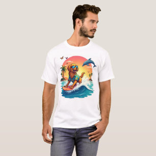 T-shirt Surf Dog Vibes 🐶 Golden Retriever Été