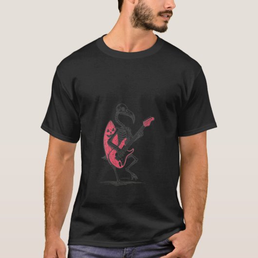 T-shirt Surf Éffrayant pour femmes Flamant rose Skeleton P (Devant)