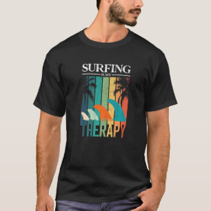 T-shirt Surf Est Mon Thérapie Retro Fins Surfboard